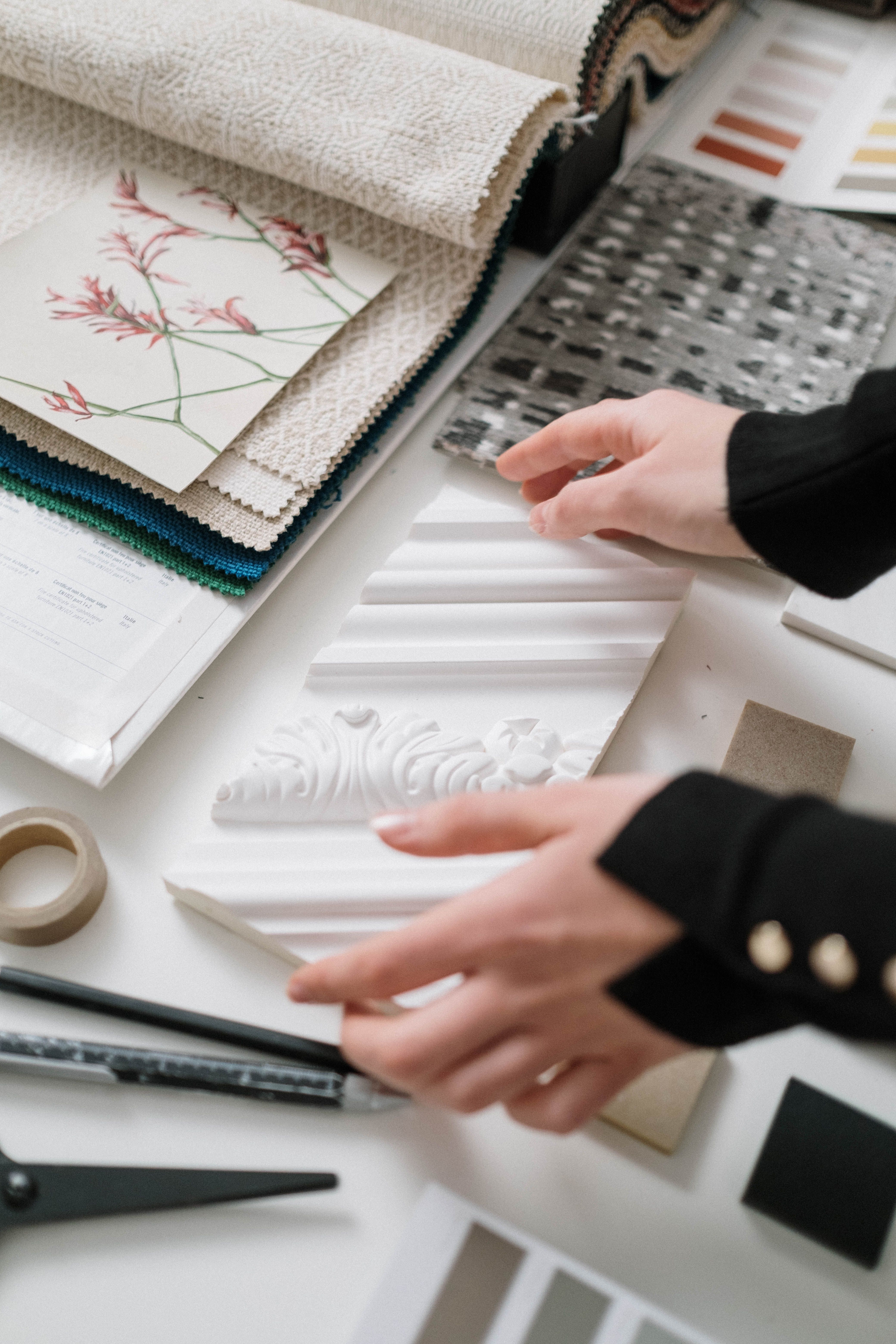 Sélection de tissus, moodboard et matériaux — direction artistique JARTIT